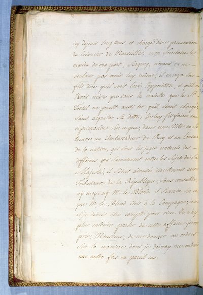 2nd Page of a Letter Written by Jean-Jacques Rousseau while Secretary to the French Ambassador in Venice, October 1743 by Jean Jacques Rousseau